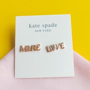 Kate Spade spell it out more love Rose Gold Earrings